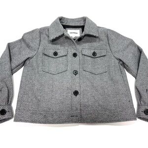 Steve Madden Women’s Gray Tweed Jacket Size L Button Front Fall Coat